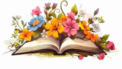 poetry-book-with-flowers-cartoon-vector-illus